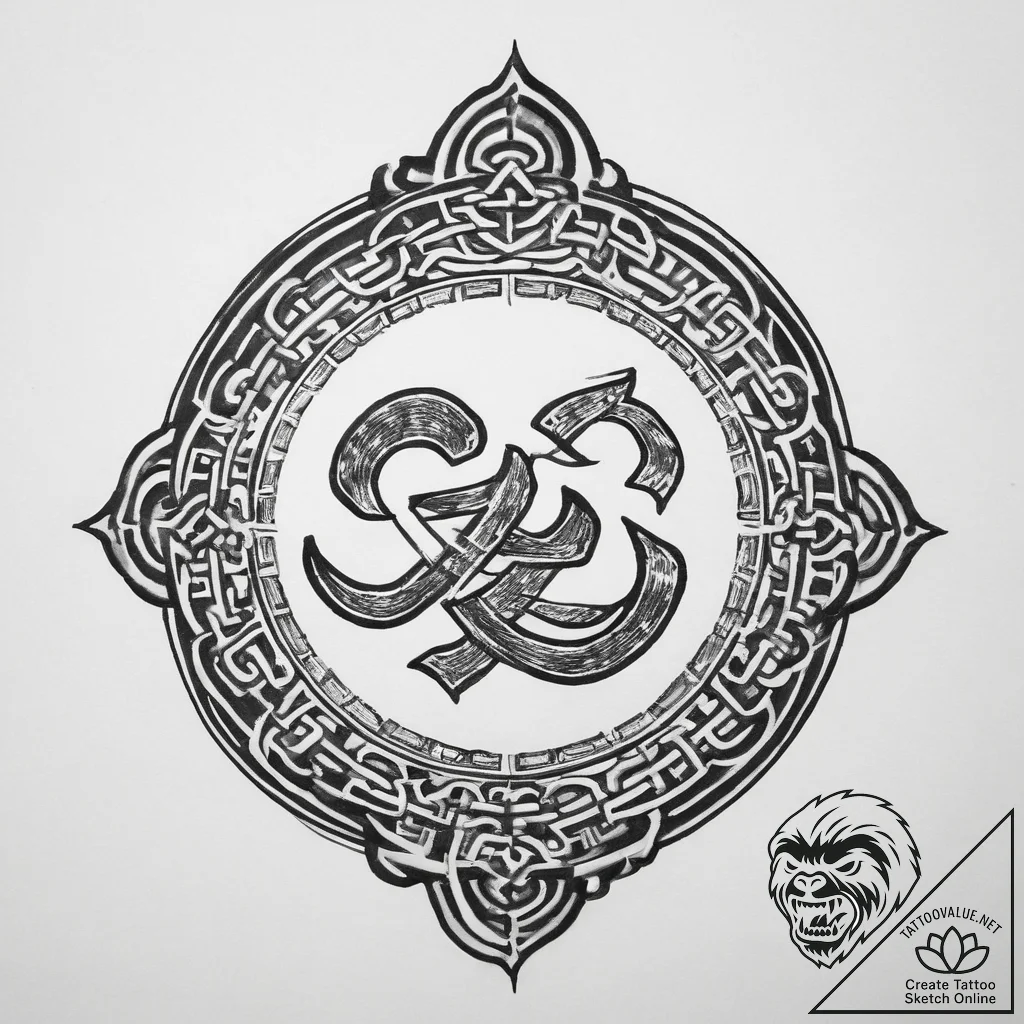 Tattoo sketch confucius symbol - tattoo sketch (№1760055075_0, 10.10.2025 00:11) — tattoovalue.net