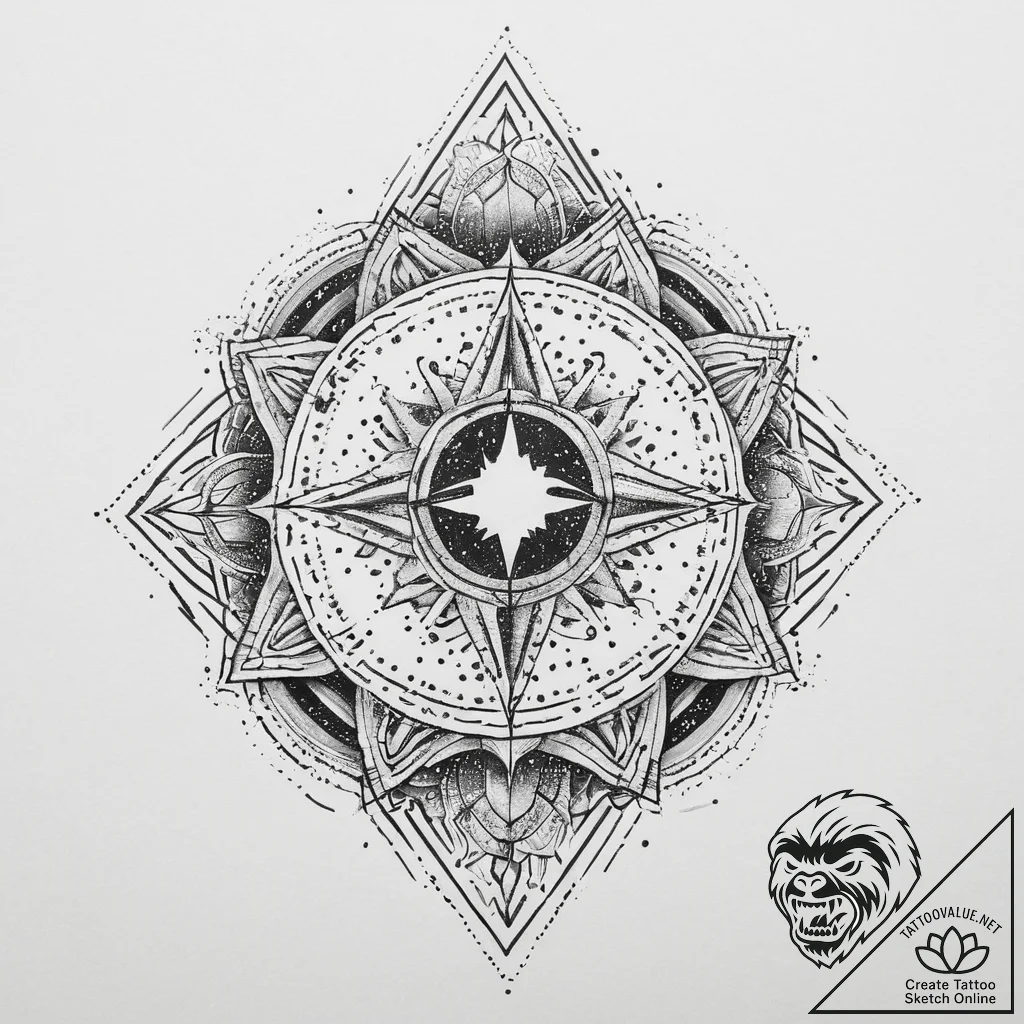 Tattoo sketch cosmic essence, tattoo drawing... - tattoo sketch (№1760055290_0, 10.10.2025 00:14) — tattoovalue.net