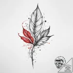 Tattoo sketch leaf with a quote, tattoo line… – tattoo sketch (№1760057018_0, 10.10.2025 00:43) — tattoovalue.net