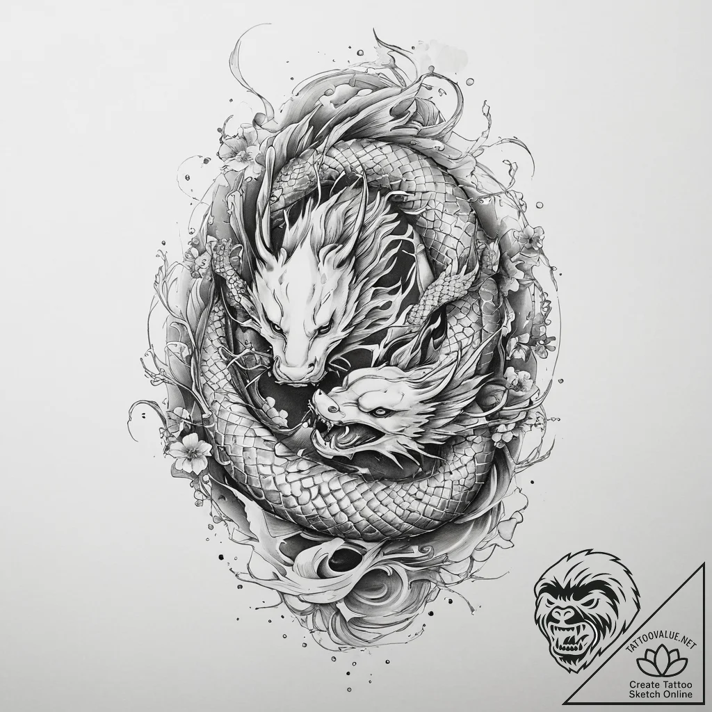 Tattoo sketch hands with a chain, artistic ta... - tattoo sketch (№1760058745_0, 10.10.2025 01:12) — tattoovalue.net
