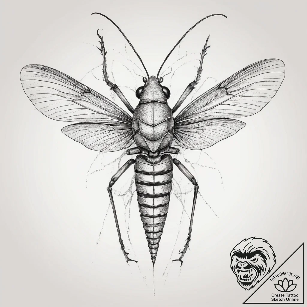 Tattoo sketch katydid, tattoo drawing outline... - tattoo sketch (№1760059392_0, 10.10.2025 01:23) — tattoovalue.net