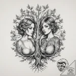 Tattoo sketch tree with a couple, artistic ta… – tattoo sketch (№1760061120_0, 10.10.2025 01:52) — tattoovalue.net