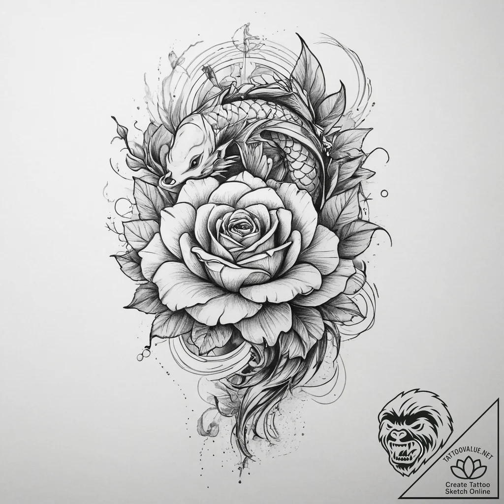 Tattoo sketch rose with cross, tattoo drawing... - tattoo sketch (№1760062415_0, 10.10.2025 02:13) — tattoovalue.net