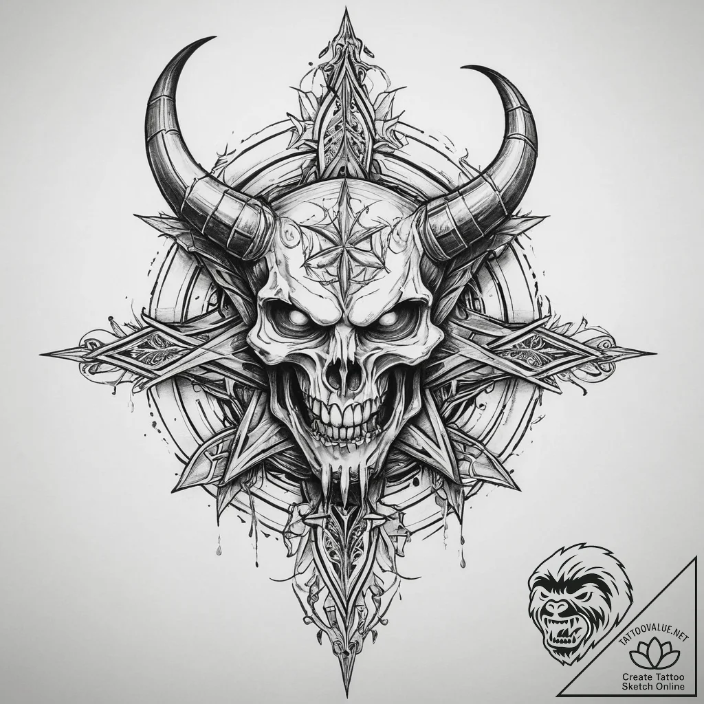 Tattoo sketch demonic sigil, tattoo drawing o... - tattoo sketch (№1760063058_0, 10.10.2025 02:24) — tattoovalue.net