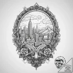 Tattoo sketch window with a view, concept art… – tattoo sketch (№1760064132_0, 10.10.2025 02:42) — tattoovalue.net