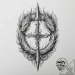 Tattoo sketch thurisaz rune with a dragon, ta… – tattoo sketch (№1760064349_0, 10.10.2025 02:45) — tattoovalue.net