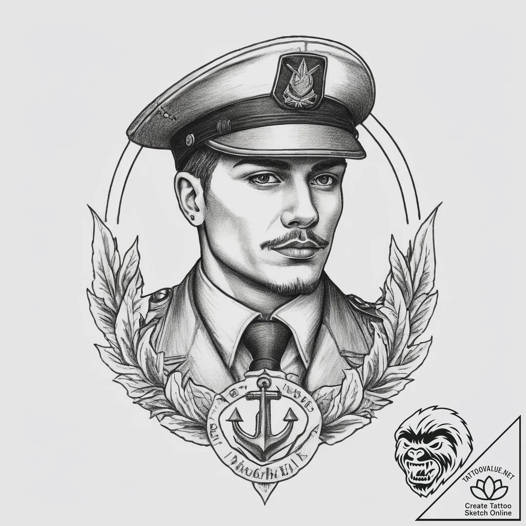 Tattoo sketch soldier with a thread, artistic... - tattoo sketch (№1760064781_0, 10.10.2025 02:53) — tattoovalue.net