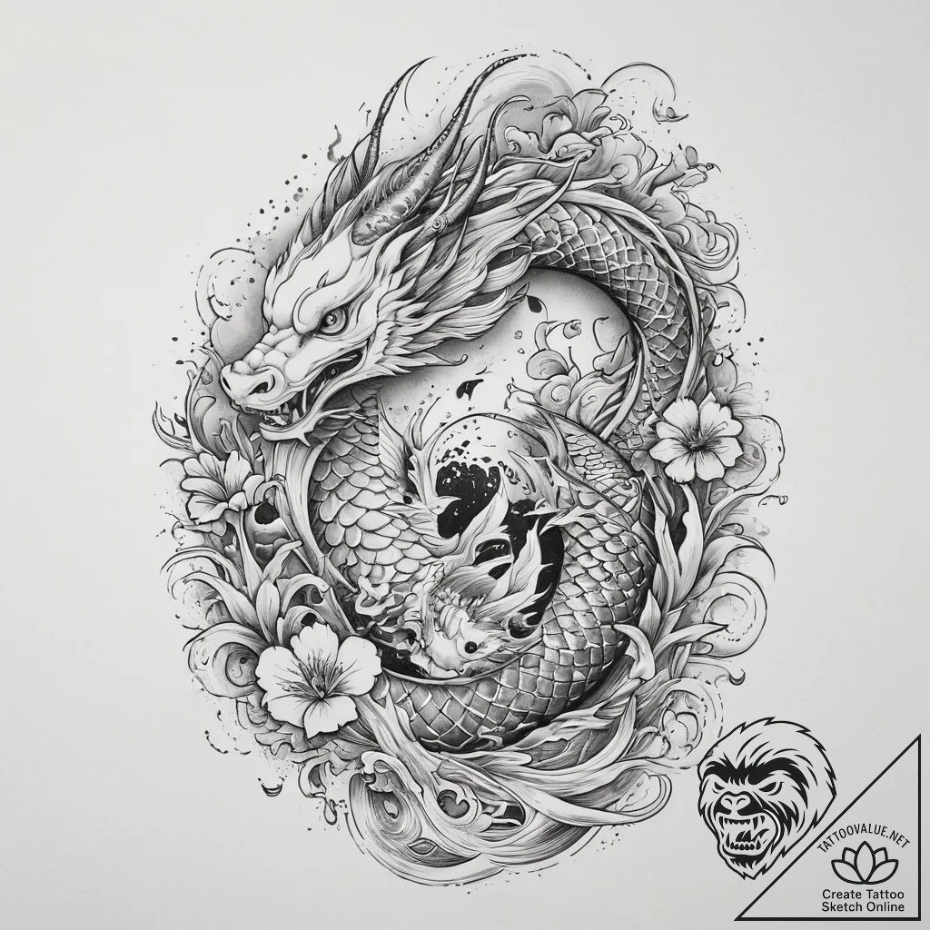 Tattoo sketch gray, artistic tattoo sketch, f... - tattoo sketch (№1760064997_0, 10.10.2025 02:56) — tattoovalue.net