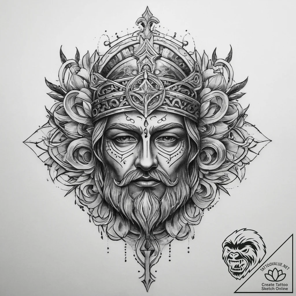 Tattoo sketch holy life, concept art for tatt... - tattoo sketch (№1760065431_0, 10.10.2025 03:03) — tattoovalue.net