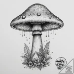 Tattoo sketch hippie mushroom with colors, ta… – tattoo sketch (№1760065647_0, 10.10.2025 03:07) — tattoovalue.net