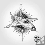 Tattoo sketch space ship – tattoo sketch (№1760065862_0, 10.10.2025 03:11) — tattoovalue.net