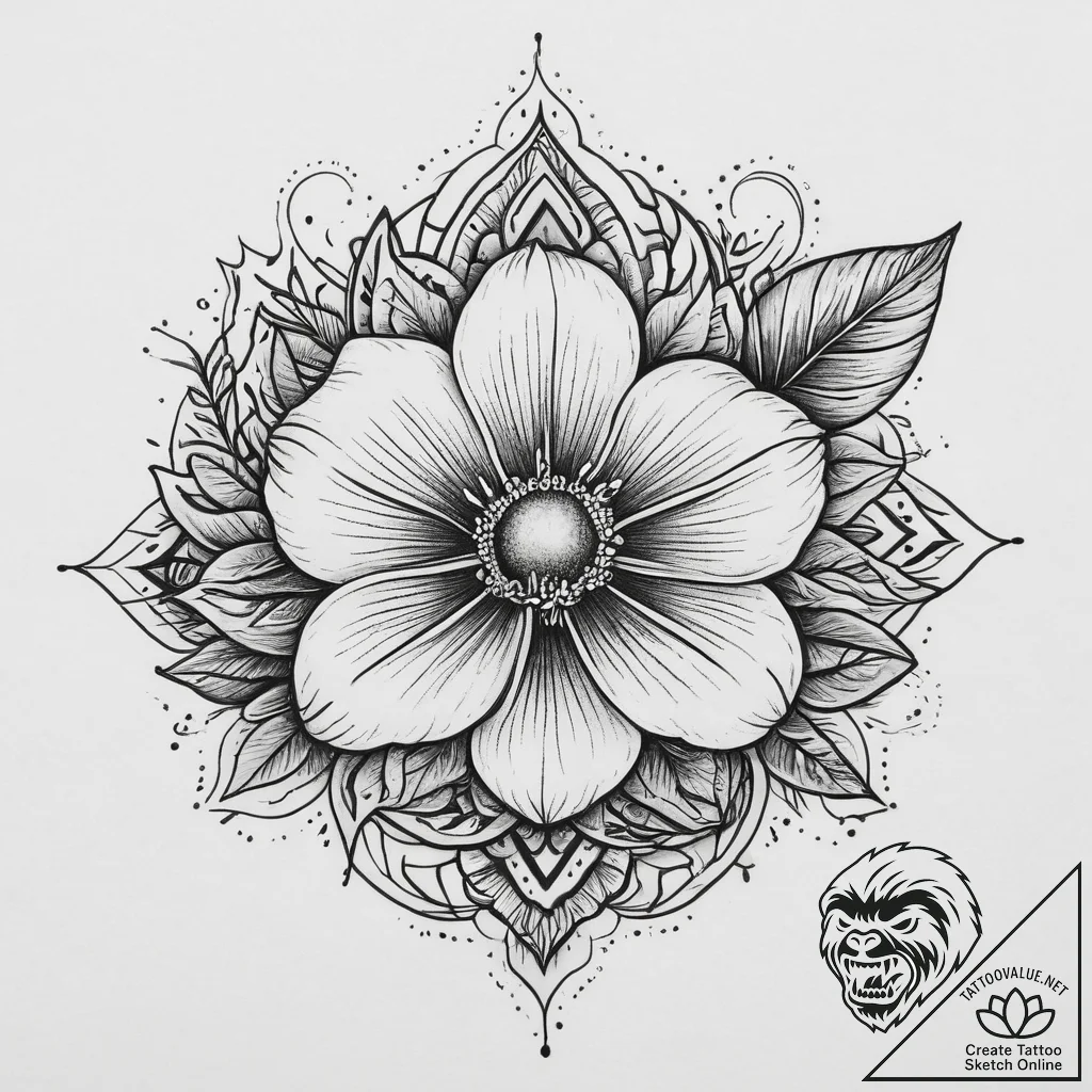 Tattoo sketch linework цветок, tattoo flash s... - tattoo sketch (№1760066724_0, 10.10.2025 03:25) — tattoovalue.net