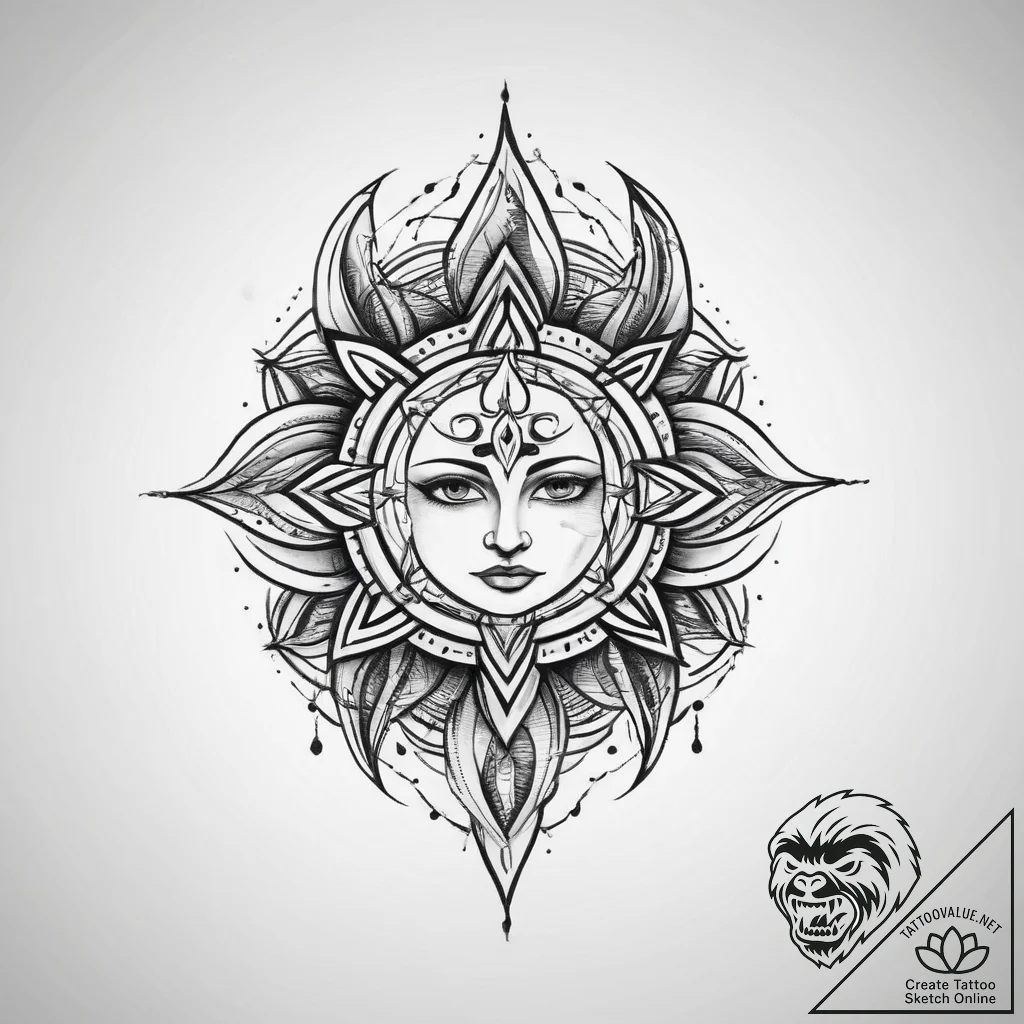 Tattoo sketch spiritual character, tattoo fla... - tattoo sketch (№1760066941_0, 10.10.2025 03:29) — tattoovalue.net