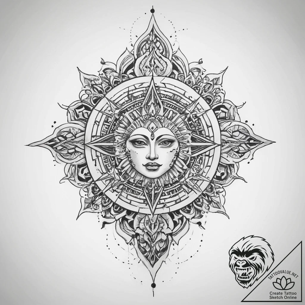 Tattoo sketch sacred lore - tattoo sketch (№1760067373_0, 10.10.2025 03:36) — tattoovalue.net