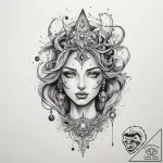 Tattoo sketch cosmic character, ink illustrat… – tattoo sketch (№1760067588_0, 10.10.2025 03:39) — tattoovalue.net