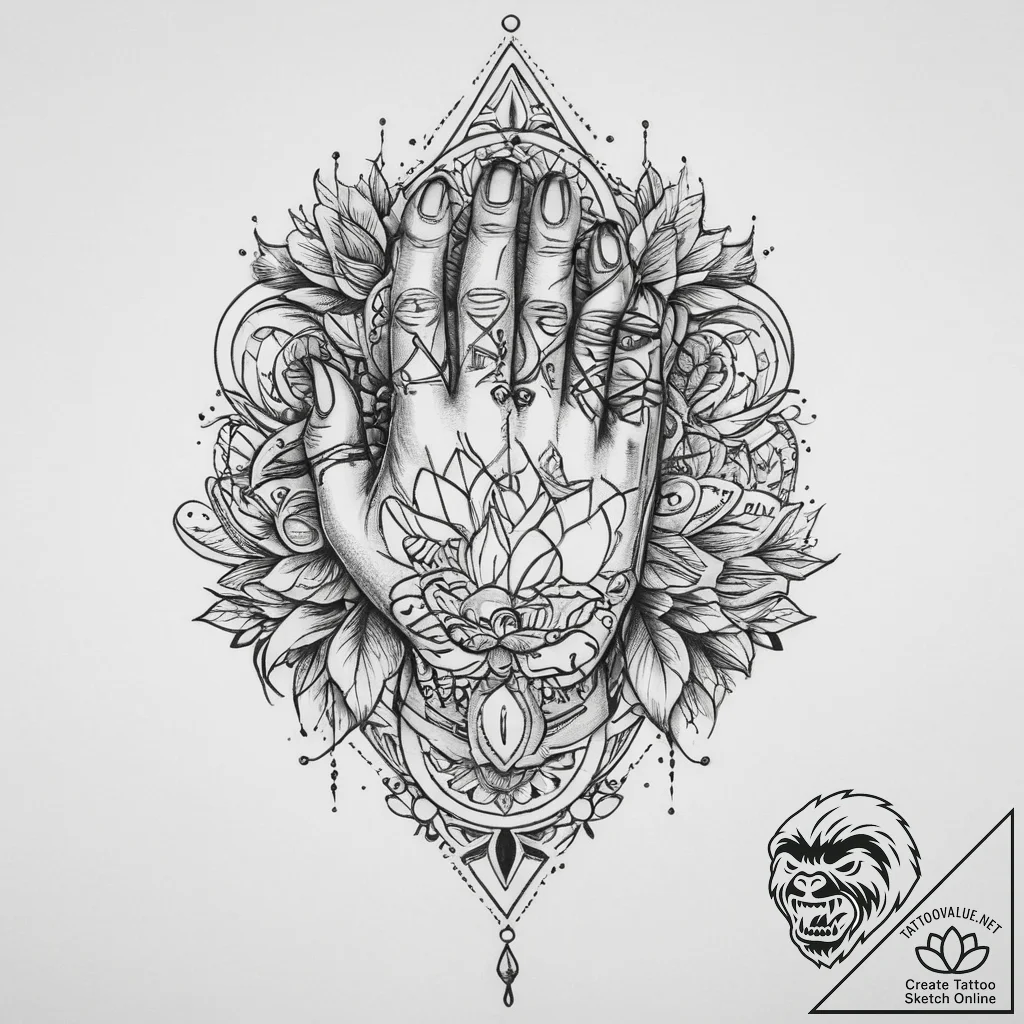 Tattoo sketch hands with a thread, tattoo fla... - tattoo sketch (№1760068451_0, 10.10.2025 03:54) — tattoovalue.net