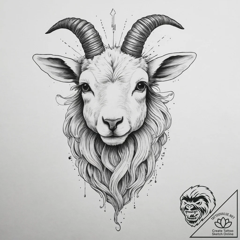Tattoo sketch lamb of god, concept art for ta... - tattoo sketch (№1760069314_0, 10.10.2025 04:08) — tattoovalue.net