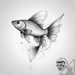 Tattoo sketch flying fish – tattoo sketch (№1760071690_0, 10.10.2025 04:48) — tattoovalue.net