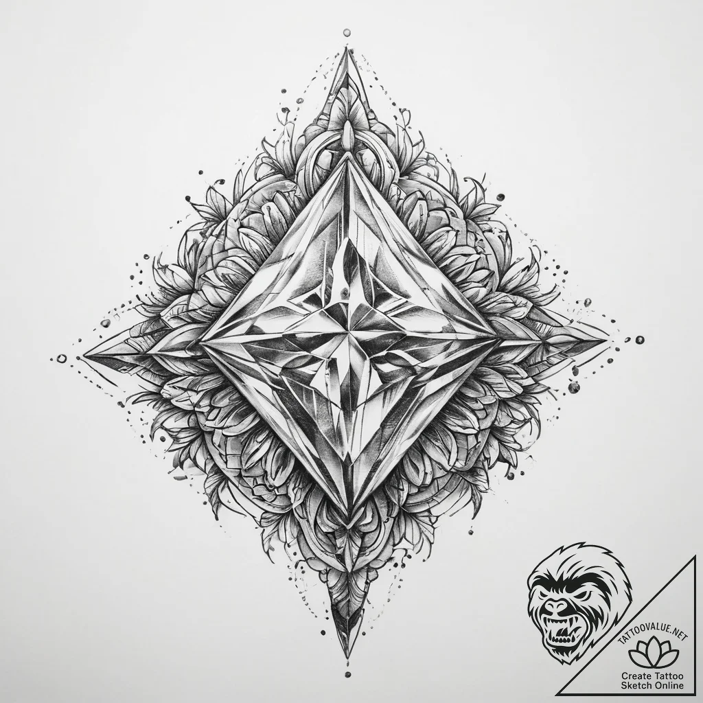 Tattoo sketch crystal - tattoo sketch (№1760073634_0, 10.10.2025 05:20) — tattoovalue.net