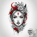 Tattoo sketch white, tattoo line art, black a… – tattoo sketch (№1760074231_0, 10.10.2025 05:30) — tattoovalue.net