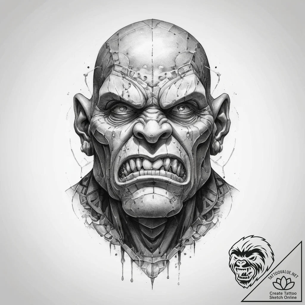 Tattoo sketch golem - tattoo sketch (№1760074880_0, 10.10.2025 05:41) — tattoovalue.net