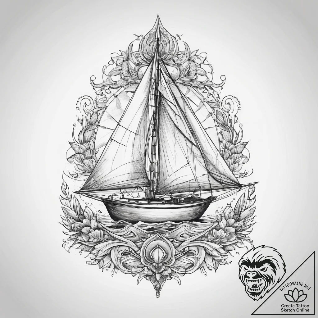 Tattoo sketch узор в виде парусника, tattoo s... - tattoo sketch (№1760075956_0, 10.10.2025 05:59) — tattoovalue.net