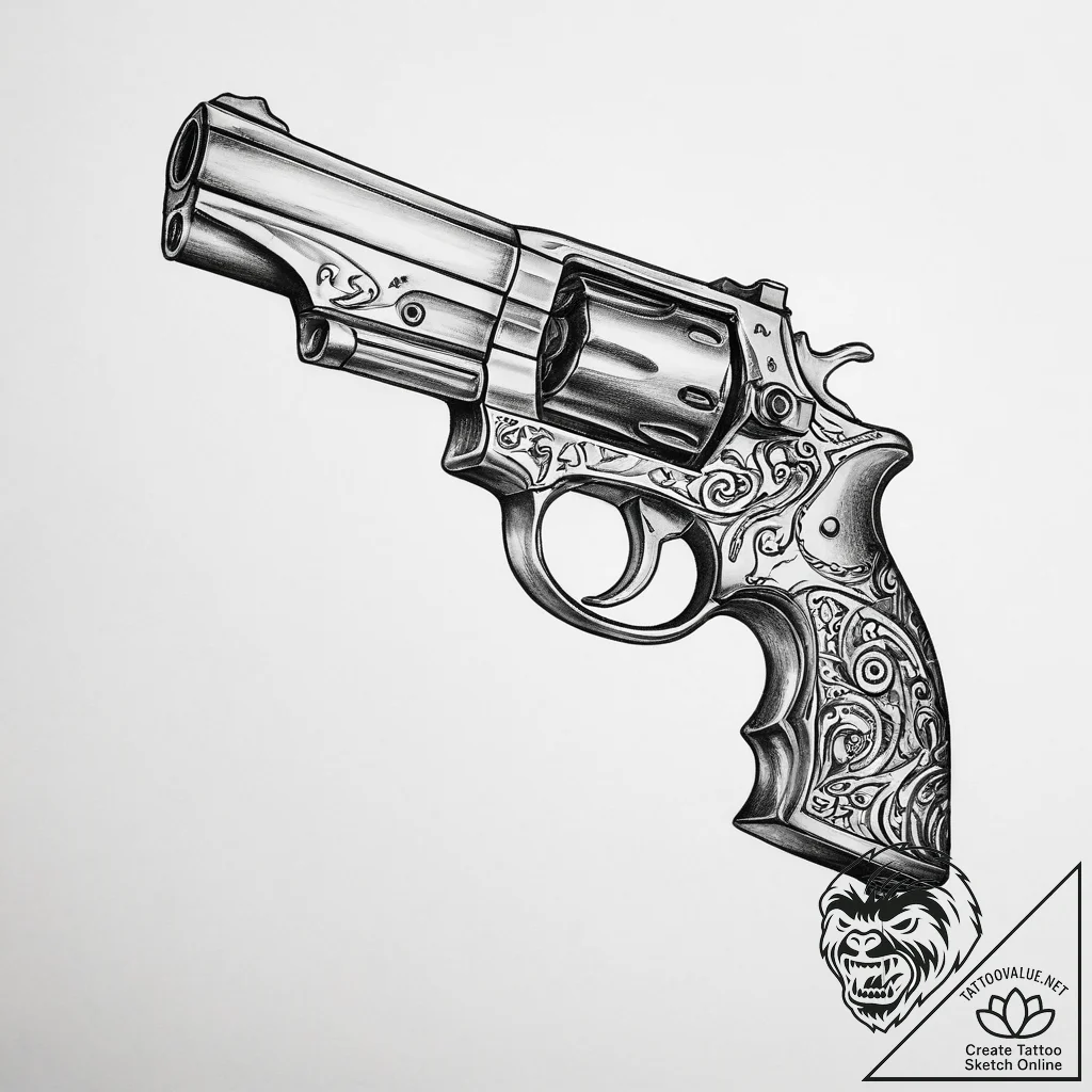 Tattoo sketch pistol grip - tattoo sketch (№1760076818_0, 10.10.2025 06:13) — tattoovalue.net