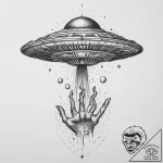 Tattoo sketch hands with a ufo, artistic tatt… – tattoo sketch (№1760077033_0, 10.10.2025 06:17) — tattoovalue.net