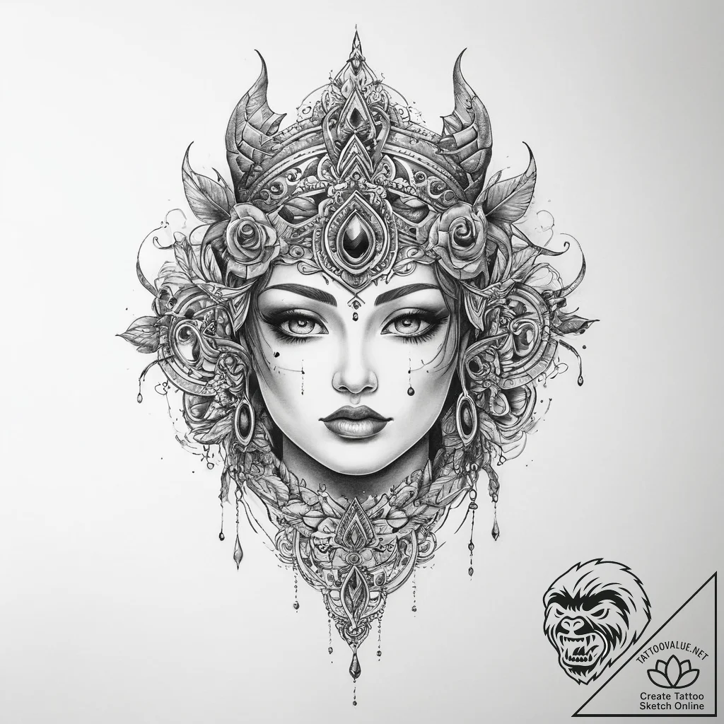Tattoo sketch mystical world - tattoo sketch (№1760077680_0, 10.10.2025 06:28) — tattoovalue.net