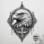 Tattoo sketch dog tags and an eagle, tattoo d… – tattoo sketch (№1760078113_0, 10.10.2025 06:35) — tattoovalue.net