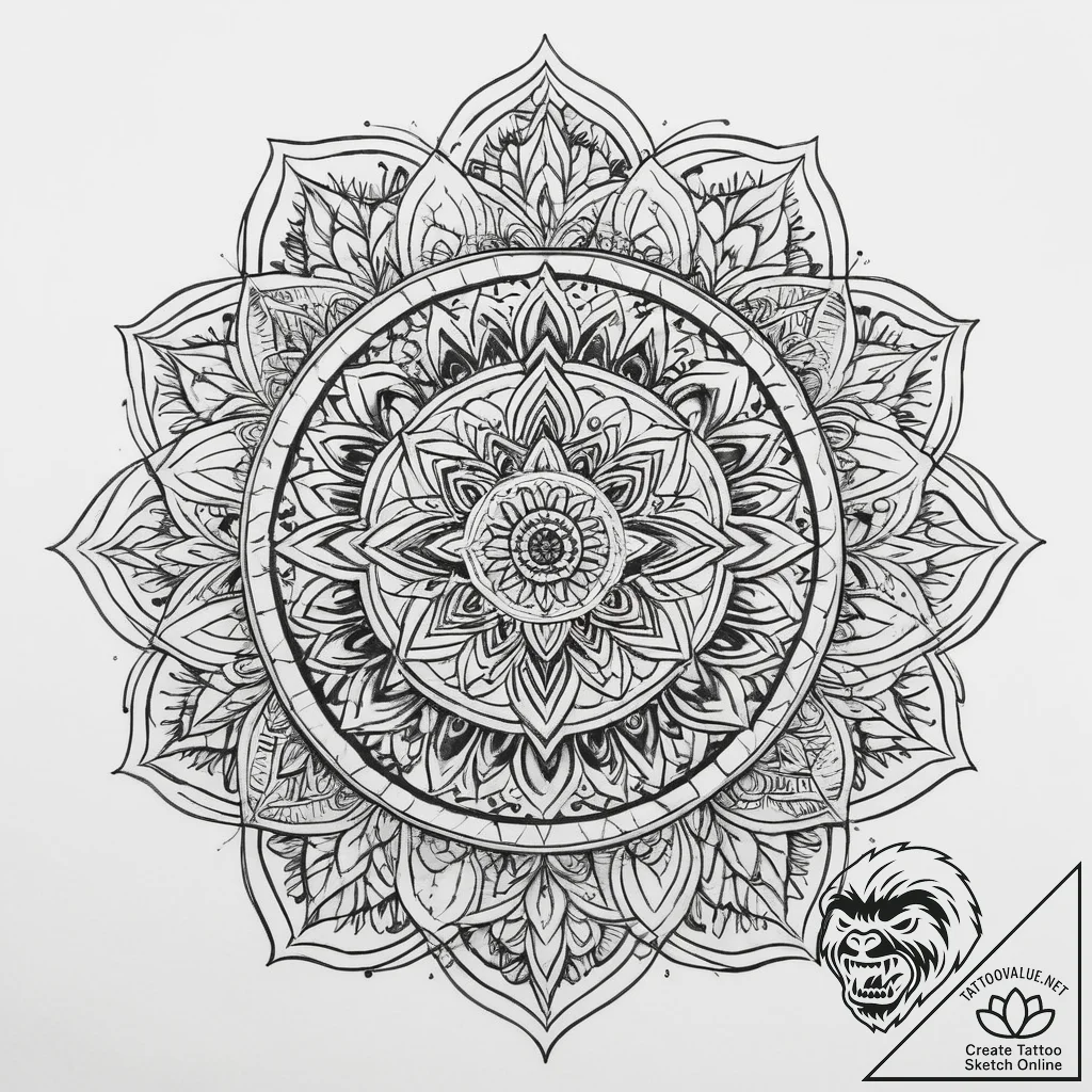 Tattoo sketch blackwork мандала - tattoo sketch (№1760079203_0, 10.10.2025 06:53) — tattoovalue.net