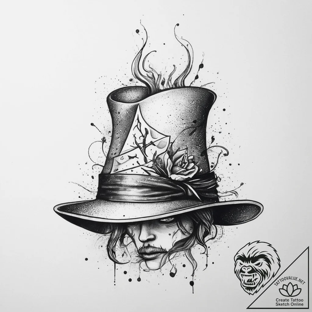 Tattoo sketch sorcerer's hat, artistic tattoo... - tattoo sketch (№1760079425_0, 10.10.2025 06:57) — tattoovalue.net
