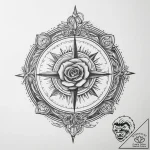 Tattoo sketch compass with a rose – tattoo sketch (№1760083327_0, 10.10.2025 08:02) — tattoovalue.net