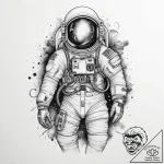 Tattoo sketch astronaut tattoo – tattoo sketch (№1760084842_0, 10.10.2025 08:27) — tattoovalue.net