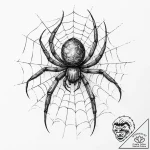 Tattoo sketch spider on a web – tattoo sketch (№1760085059_0, 10.10.2025 08:30) — tattoovalue.net