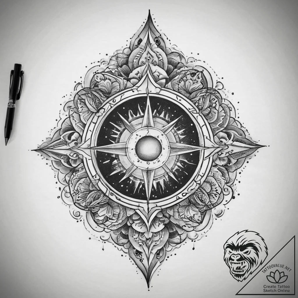 Tattoo sketch blessed universe, tattoo flash... - tattoo sketch (№1760085708_0, 10.10.2025 08:41) — tattoovalue.net