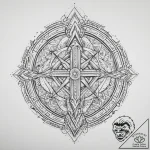 Tattoo sketch thurisaz rune with a thunderbol… – tattoo sketch (№1760085925_0, 10.10.2025 08:45) — tattoovalue.net