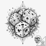 Tattoo sketch dice with blood, concept art fo… – tattoo sketch (№1760086140_0, 10.10.2025 08:49) — tattoovalue.net