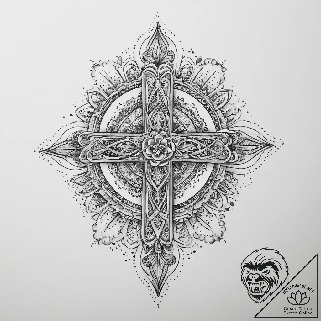 Tattoo sketch bronze, tattoo flash sheet desi... - tattoo sketch (№1760086574_0, 10.10.2025 08:56) — tattoovalue.net