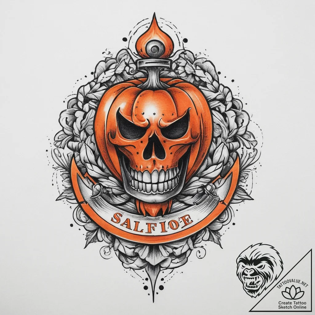Tattoo sketch orange, tattoo line art, old sc... - tattoo sketch (№1760087239_0, 10.10.2025 09:07) — tattoovalue.net