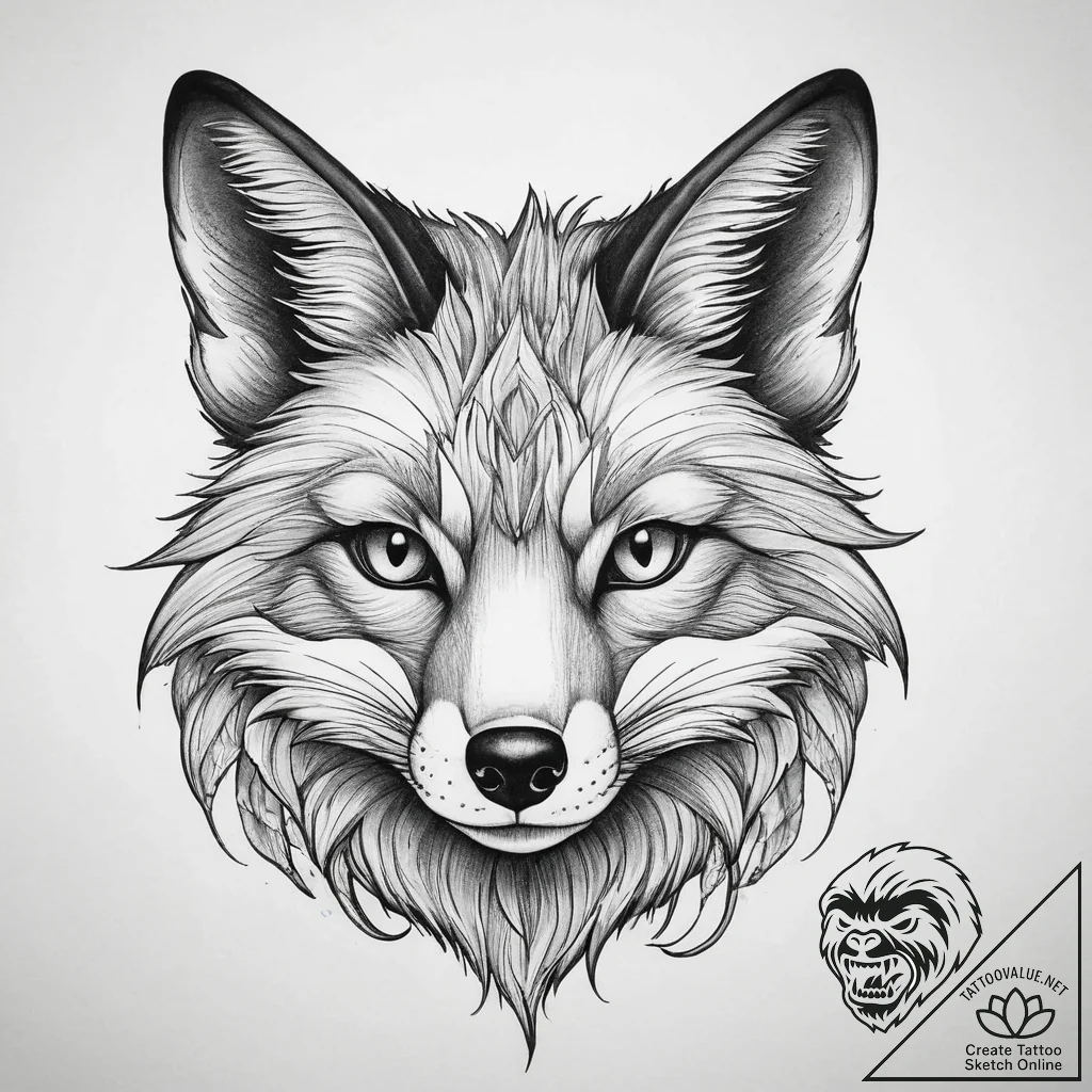 Tattoo sketch узор в виде лисы, tattoo line a... - tattoo sketch (№1760087455_0, 10.10.2025 09:10) — tattoovalue.net