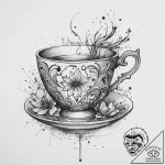 Tattoo sketch teacup tattoo, tattoo line art,… – tattoo sketch (№1760087673_0, 10.10.2025 09:14) — tattoovalue.net
