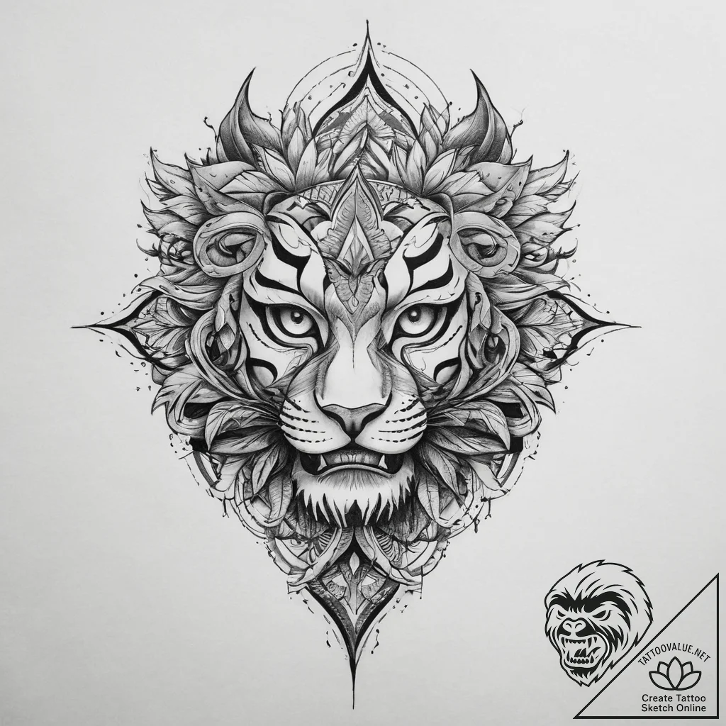 Tattoo sketch element, tattoo line art, on a... - tattoo sketch (№1760087890_0, 10.10.2025 09:18) — tattoovalue.net