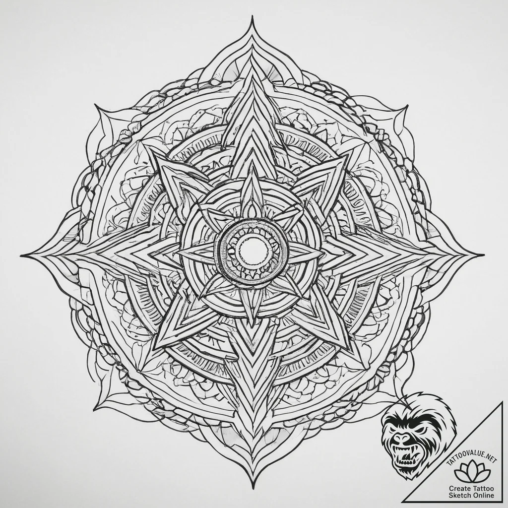 Tattoo sketch cosmic creation, tattoo line ar... - tattoo sketch (№1760088106_0, 10.10.2025 09:21) — tattoovalue.net