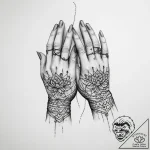Tattoo sketch hands with a thread – tattoo sketch (№1760088322_0, 10.10.2025 09:25) — tattoovalue.net