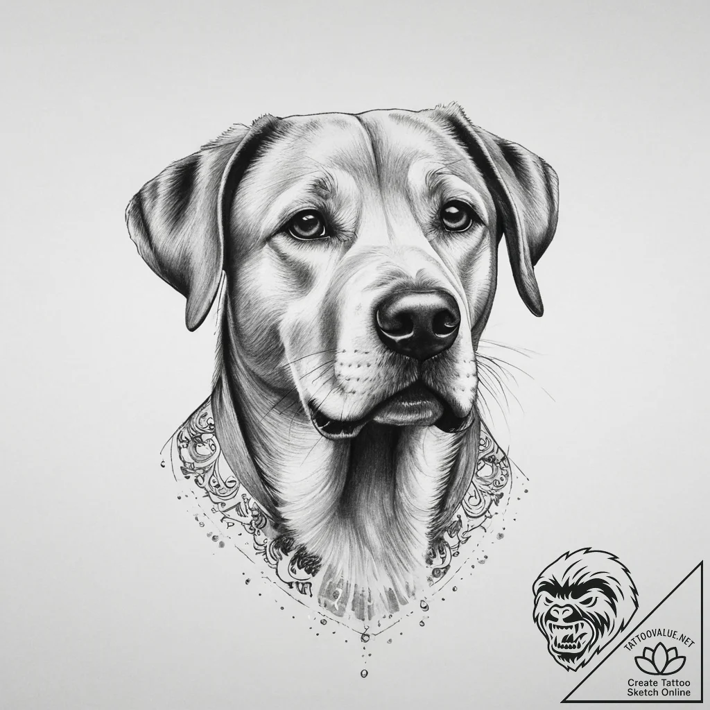 Tattoo sketch labrador, tattoo drawing outlin... - tattoo sketch (№1760088973_0, 10.10.2025 09:36) — tattoovalue.net