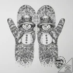 Tattoo sketch mittens with a snowman, artisti… – tattoo sketch (№1760090487_0, 10.10.2025 10:01) — tattoovalue.net
