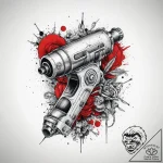 Tattoo sketch tank cannon, ink illustration f… – tattoo sketch (№1760091795_0, 10.10.2025 10:23) — tattoovalue.net
