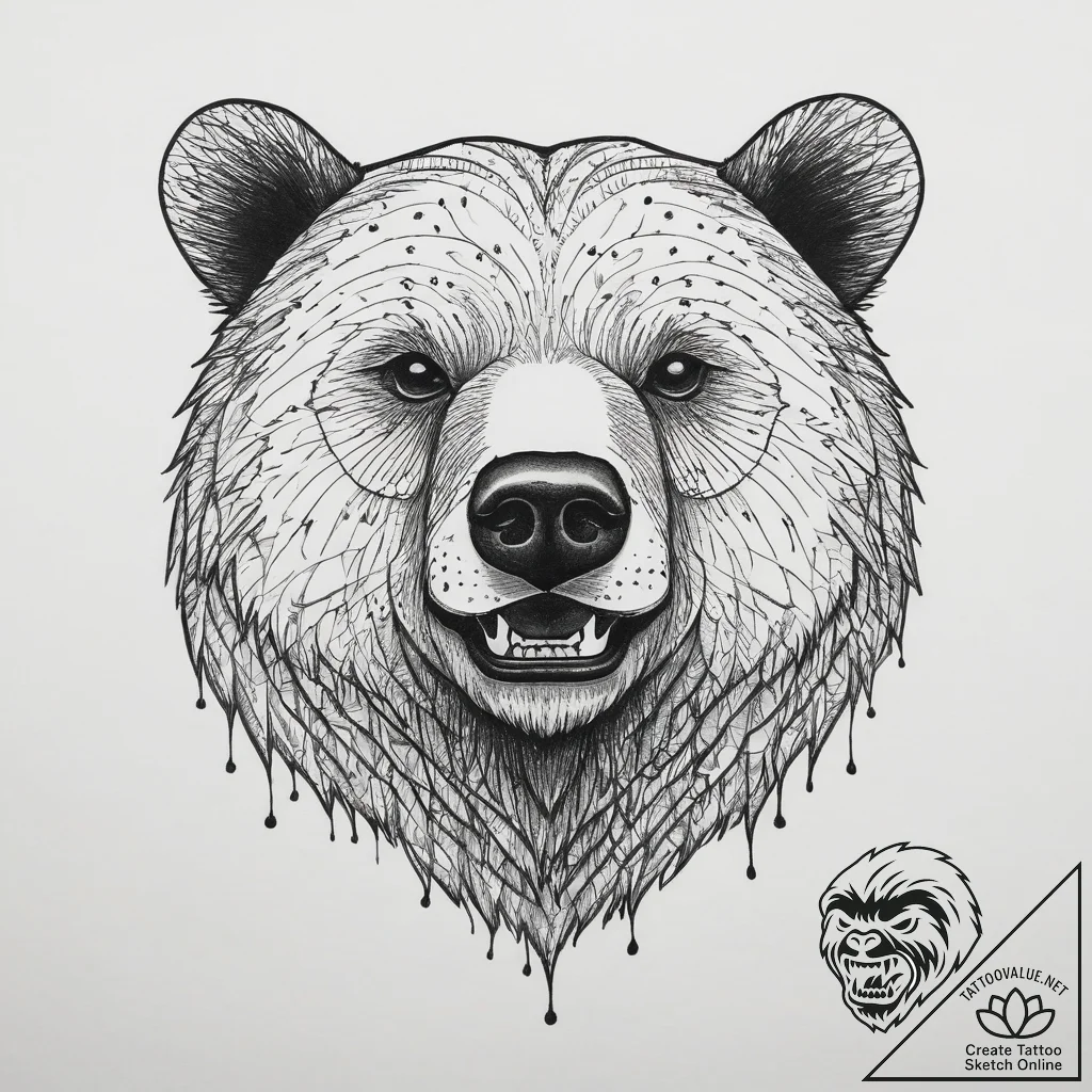 Tattoo sketch puns a bear that says "i'm a be... - tattoo sketch (№1760092228_0, 10.10.2025 10:30) — tattoovalue.net