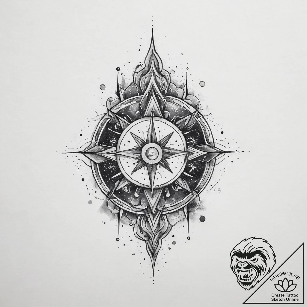 Tattoo sketch cosmic self, tattoo flash sheet... - tattoo sketch (№1760092445_0, 10.10.2025 10:34) — tattoovalue.net